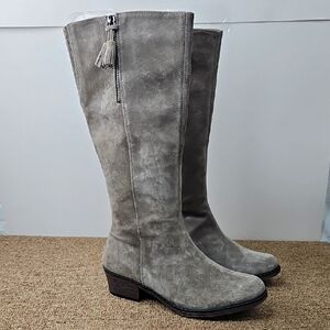 Propet Gray Leather Rebel Tall Boots Sz 9.5 Womens